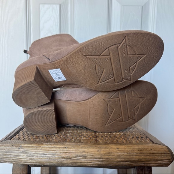 Skechers Suede Taxi Uptown Funk Leather Ankle Boots Taupe Size 11 - Picture 7 of 9